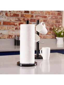 Tower Linear Rose Gold Towel Pole And Mug Tree – Black -FurniHaven Shop M4EA6 SQ4 0000000004 BLACK SLd2