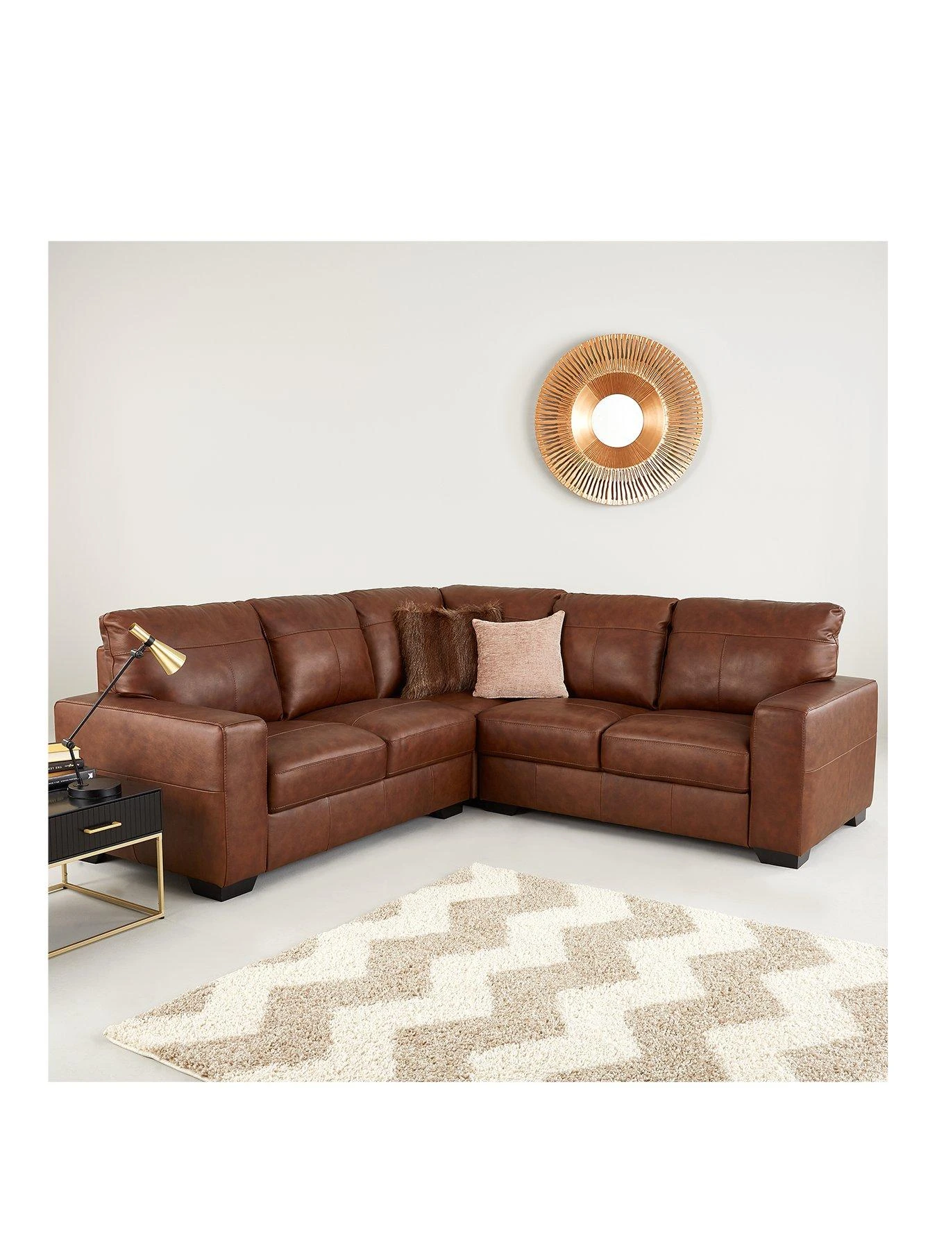 Very Home Hampshire Premium Leather Corner Group Sofa