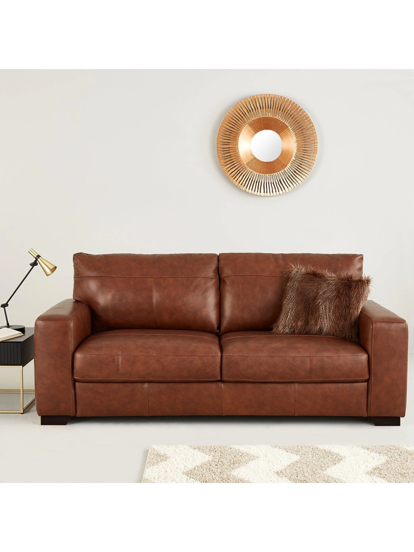 Very Home Hampshire 3 Seater Premium Leather Sofa - Image 2