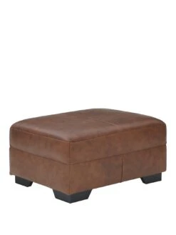 Very Home Hampshire Premium Leather Footstool -FurniHaven Shop MCTQX SQ4 0000011520 VINTAGE TAN SLa