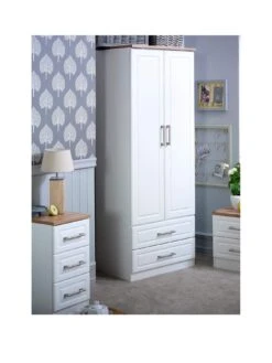 SWIFT Regent Part Assembled 3 Door Mirrored Wardrobe - FSC® Certified -FurniHaven Shop MDE7K SQ2 0000000010 WHITE OAK RSr