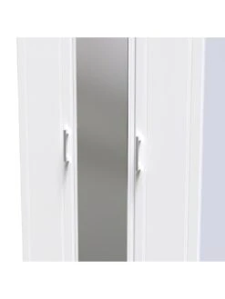 SWIFT Regent Part Assembled 3 Door Mirrored Wardrobe - FSC® Certified -FurniHaven Shop MDE7K SQ5 0000000010 WHITE OAK SLd1