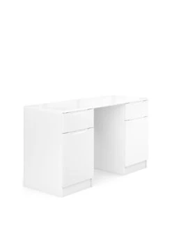 One Call Bilbao Ready Assembled High Gloss Desk - White -FurniHaven Shop MUDPR SQ3 0000000559 WHITE GLOSS SLa