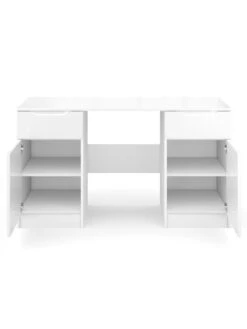 One Call Bilbao Ready Assembled High Gloss Desk - White -FurniHaven Shop MUDPR SQ4 0000000559 WHITE GLOSS SLd