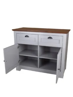 Very Home Devon Compact Sideboard - Grey/Walnut Effect -FurniHaven Shop MWTNC SQ4 0000006151 GREY WALNUT SLd