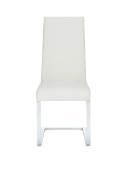 Very Home Pair Of Jet Faux Leather Cantilever Dining Chairs - White -FurniHaven Shop MX3UL SQ3 0000000013 WHITE SLf1
