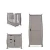 Obaby Stamford Space Saver Sleigh 3-Piece Nursery Room Set -FurniHaven Shop MXLDR SQ1 0000005355 TAUPE GREY SLf