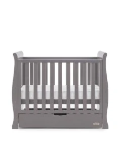 Obaby Stamford Space Saver Sleigh 3-Piece Nursery Room Set -FurniHaven Shop MXLDR SQ4 0000005355 TAUPE GREY SLd