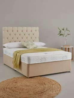 Airsprung New Astbury Memory Divan With Storage Options - Grey, Natural