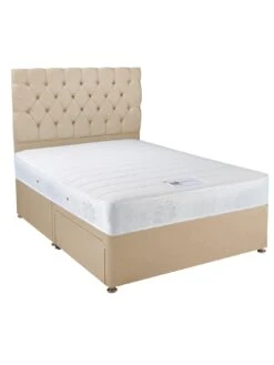 Airsprung New Astbury Memory Divan With Storage Options - Grey, Natural -FurniHaven Shop MXPLM SQ3 0000000003 NATURAL SLd