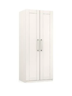One Call Frodsham Ready Assembled 2 Door Wardrobe -FurniHaven Shop N34A7 SQ3 0000000013 WHITE SLa