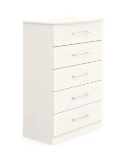 One Call Frodsham Ready Assembled 5 Drawer Chest -FurniHaven Shop N34AA SQ3 0000000013 WHITE SLa