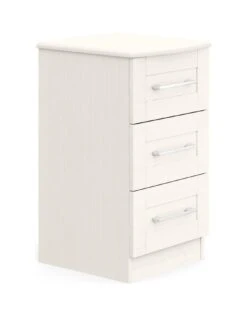 One Call Frodsham Ready Assembled 3 Drawer Bedside Chest -FurniHaven Shop N34AE SQ3 0000000013 WHITE SLa