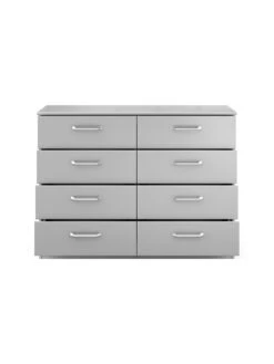 One Call Sanford Ready Assembled High Gloss 4 + 4 Drawer Chest -FurniHaven Shop N34AT SQ4 0000013154 DARK GREY GLOSS SLd