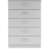 One Call Sanford Ready Assembled High Gloss 5 Drawer Chest -FurniHaven Shop N34AU SQ1 0000013154 DARK GREY GLOSS SLf
