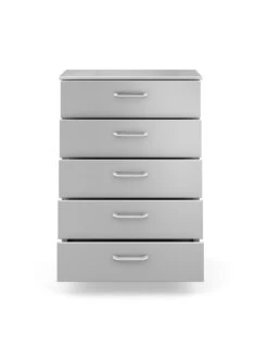 One Call Sanford Ready Assembled High Gloss 5 Drawer Chest -FurniHaven Shop N34AU SQ4 0000013154 DARK GREY GLOSS SLd