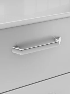 One Call Sanford Ready Assembled High Gloss 5 Drawer Chest -FurniHaven Shop N34AU SQ5 0000013154 DARK GREY GLOSS SLd1