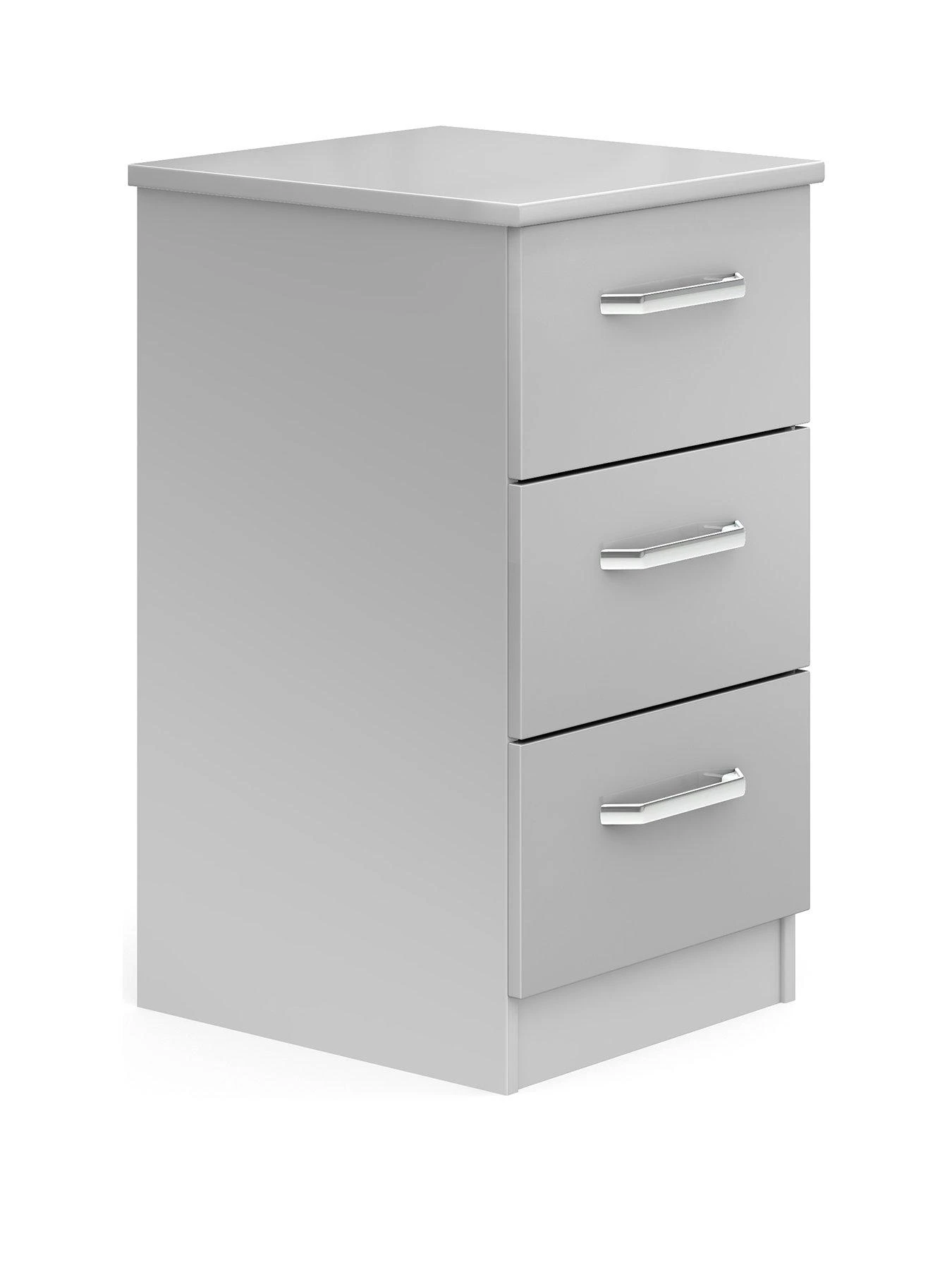 One Call Sanford Ready Assembled High Gloss 3 Drawer Bedside Chest 5 One Call Sanford Ready Assembled High Gloss 3 Drawer Bedside Chest - Image 3