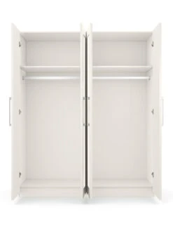 One Call Frodsham Part Assembled 4 Door Mirrored Wardrobe -FurniHaven Shop N34C4 SQ4 0000000013 WHITE SLd