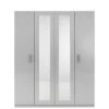 One Call Sanford Part Assembled 4 Door High Gloss Mirrored Wardrobe -FurniHaven Shop N34CC SQ1 0000013154 DARK GREY GLOSS SLf