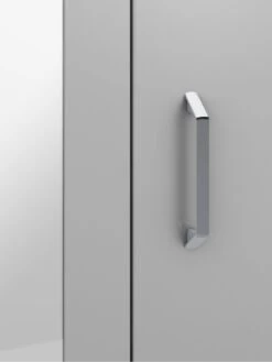 One Call Sanford Part Assembled 4 Door High Gloss Mirrored Wardrobe -FurniHaven Shop N34CC SQ5 0000013154 DARK GREY GLOSS SLd1