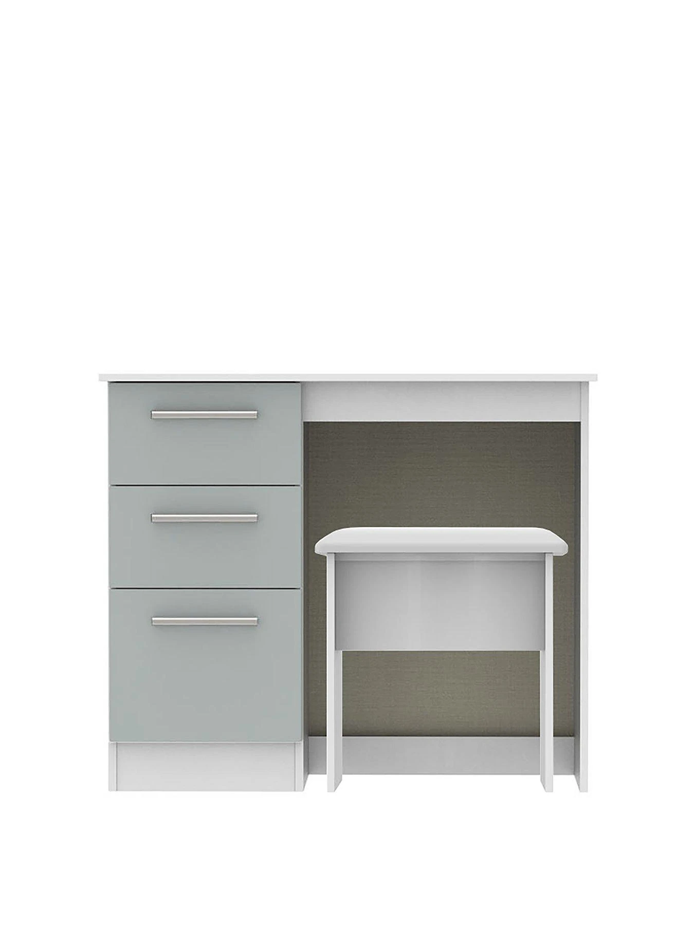 SWIFT Montreal Ready Assembled Gloss Vanity Desk And Stool Set - FSC® Certified 3 SWIFT Montreal Ready Assembled Gloss Vanity Desk And Stool Set - FSC® Certified