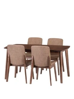 Julian Bowen Kensington 150 - 194 Cm Solid Wood Extending Dining Table + 4 Chairs -FurniHaven Shop N7XHT SQ2 0000000007 WALNUT SLf