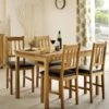 Julian Bowen Coxmoor 118 Cm Solid Oak Dining Table + 4 Chairs -FurniHaven Shop N7XJ3 SQ1 0000000006 OAK RSr