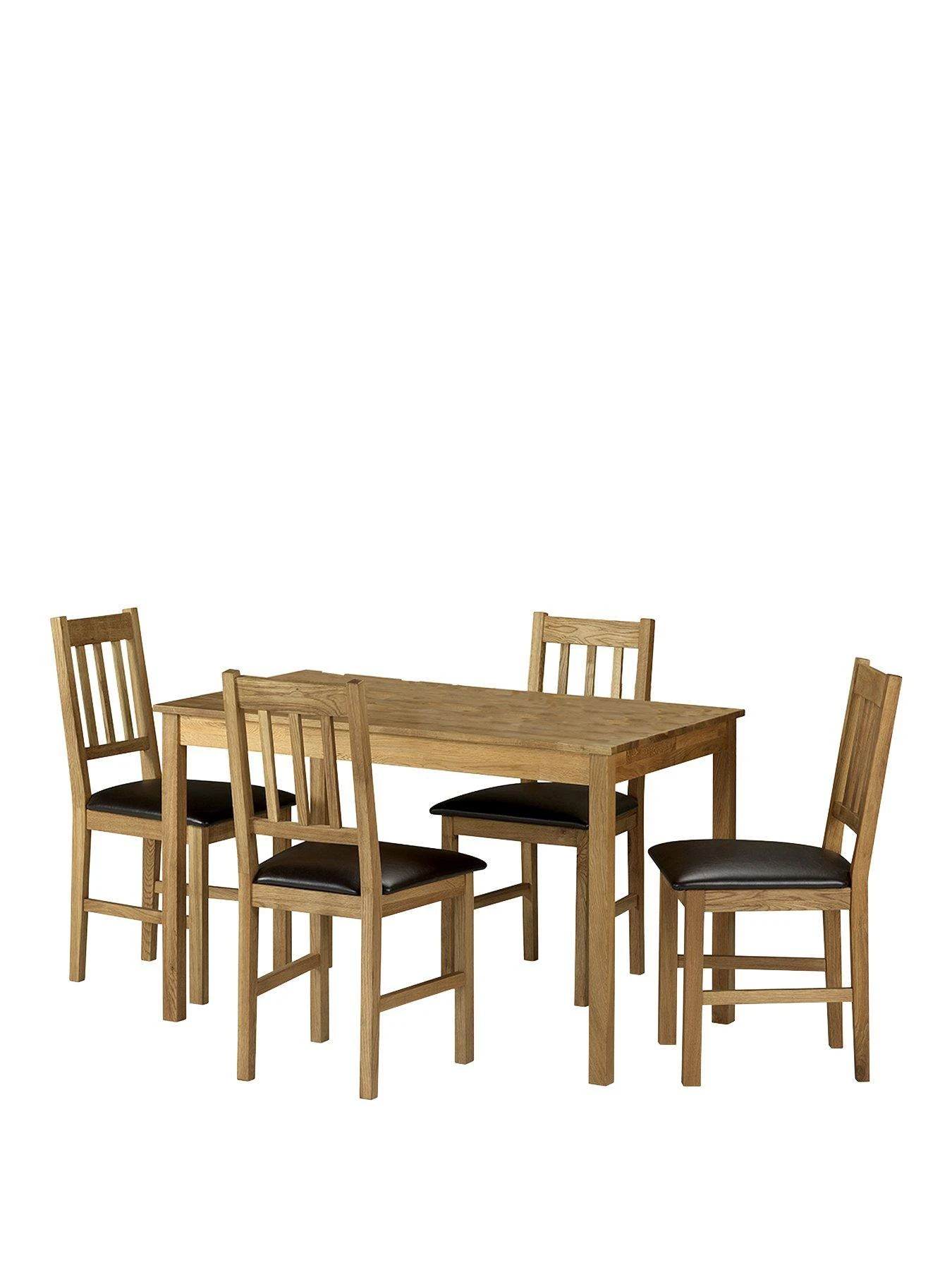 Julian Bowen Coxmoor 118 Cm Solid Oak Dining Table + 4 Chairs 4 Julian Bowen Coxmoor 118 Cm Solid Oak Dining Table + 4 Chairs - Image 2
