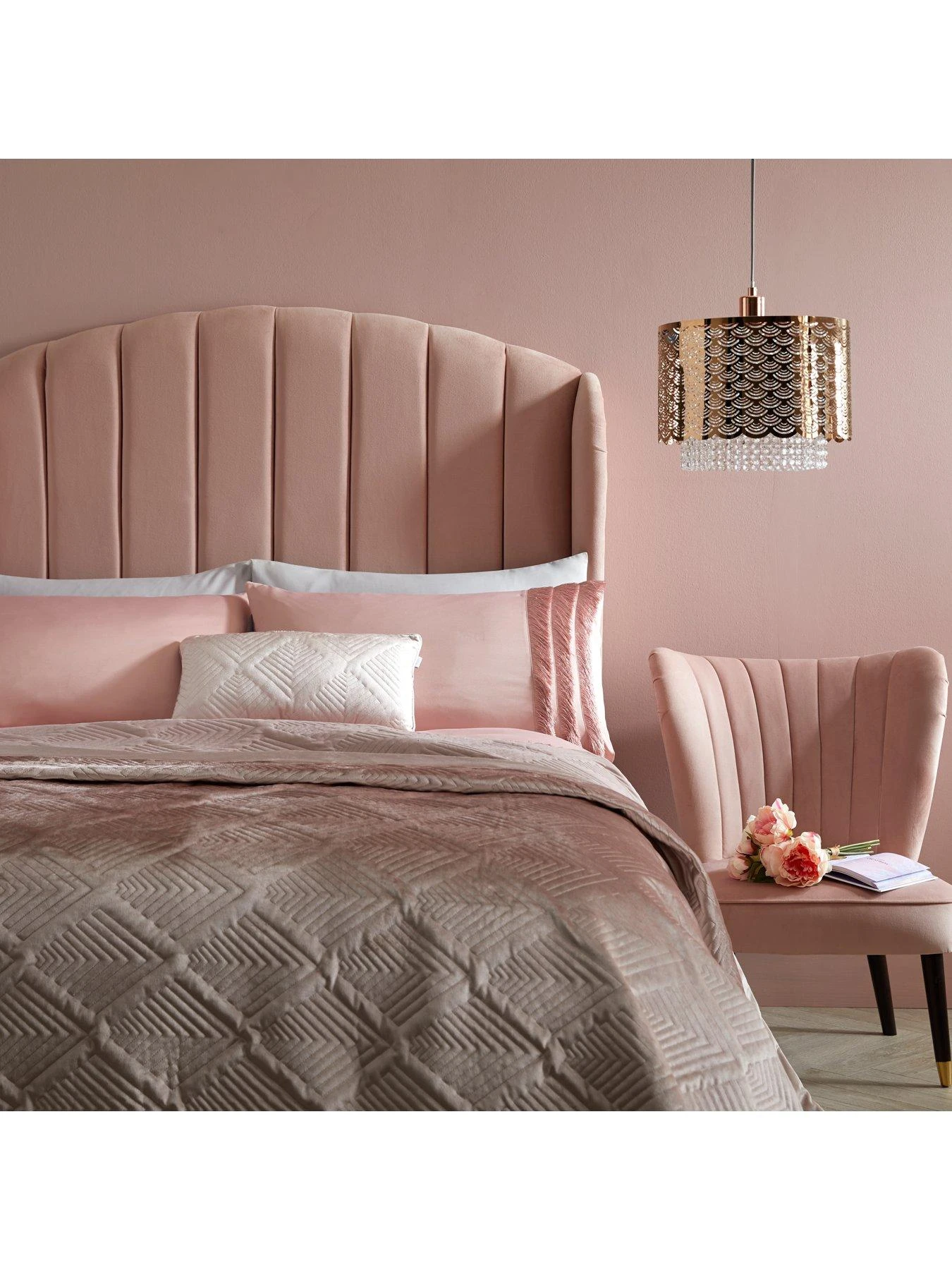 Michelle Keegan Home Sabina Fabric Padded Headboard 4 Michelle Keegan Home Sabina Fabric Padded Headboard - Image 2