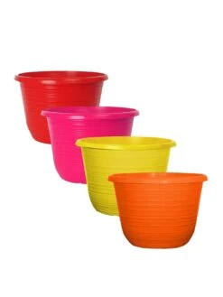 Set Of 4 Bellagio Coloured 10 Inch Planters
