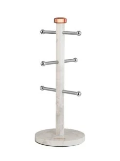 Tower Marble Rose Gold Edition Kitchen Towel Pole And Mug Tree Set -FurniHaven Shop NNQUP SQ2 0000000088 NO COLOR SLd