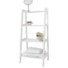Lloyd Pascal Portland 4 Tier Bathroom Shelving Unit - White -FurniHaven Shop NREUN SQ1 0000000013 WHITE SLf