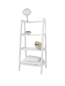 Lloyd Pascal Portland 4 Tier Bathroom Shelving Unit - White