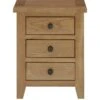 Julian Bowen Marlborough Ready Assembled 3 Drawer Solid Oak/Oak Veneer Bedside Cabinet -FurniHaven Shop NVPYL SQ1 0000000006 OAK SLf