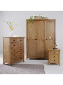 Julian Bowen Marlborough Ready Assembled 3 Drawer Solid Oak/Oak Veneer Bedside Cabinet 8 Julian Bowen Marlborough Ready Assembled 3 Drawer Solid Oak/Oak Veneer Bedside Cabinet -FurniHaven Shop NVPYL SQ2 0000000006 OAK RSr