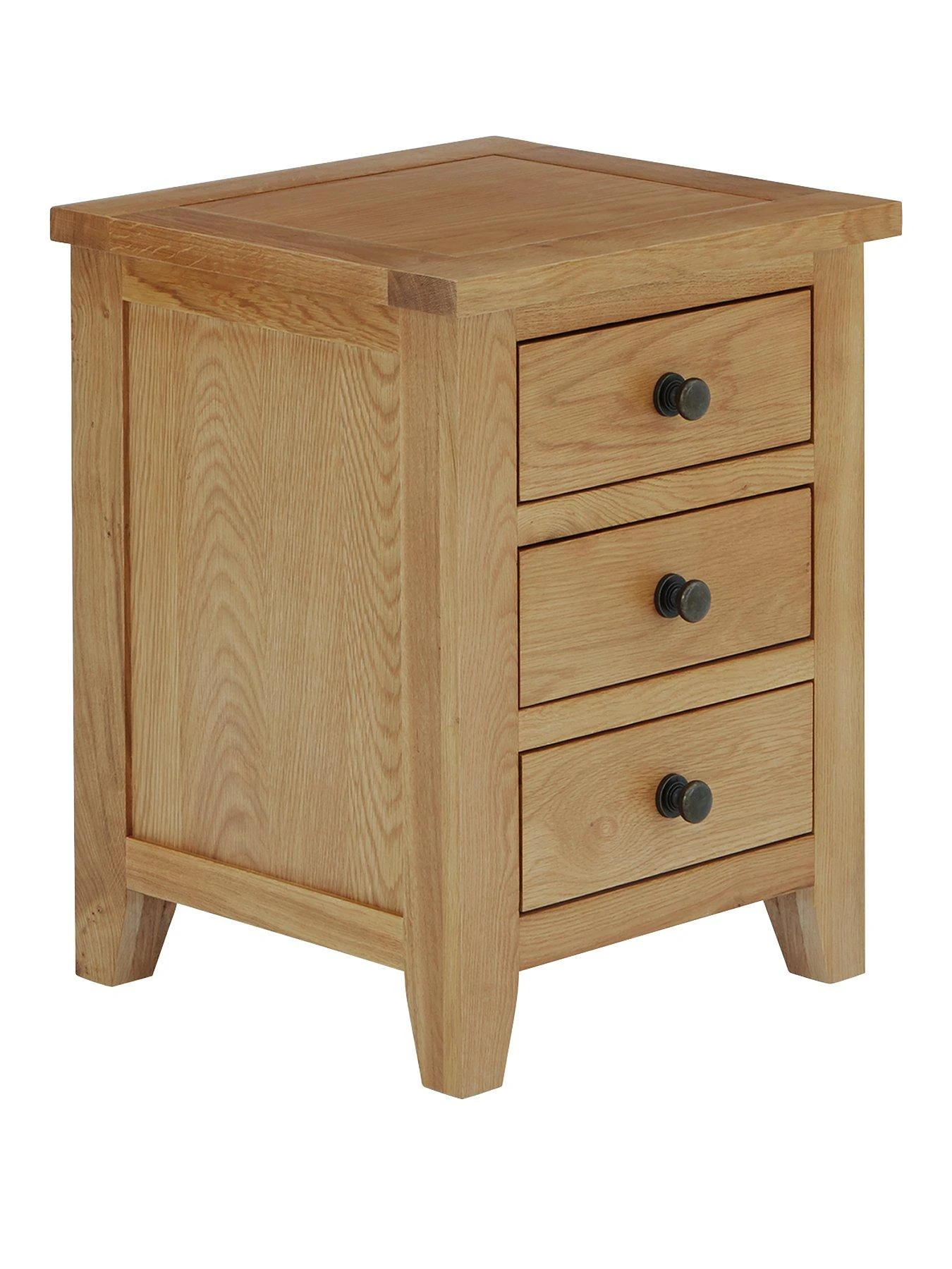 Julian Bowen Marlborough Ready Assembled 3 Drawer Solid Oak/Oak Veneer Bedside Cabinet 5 Julian Bowen Marlborough Ready Assembled 3 Drawer Solid Oak/Oak Veneer Bedside Cabinet - Image 3