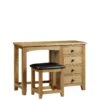Julian Bowen Marlborough Ready Assembled Solid Oak/Oak Veneer Single Pedestal Dressing Table And Stool Set 2 Julian Bowen Marlborough Ready Assembled Solid Oak/Oak Veneer Single Pedestal Dressing Table And Stool Set -FurniHaven Shop NVPYR SQ1 0000000006 OAK SLf