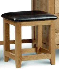Julian Bowen Marlborough Ready Assembled Solid Oak/Oak Veneer Single Pedestal Dressing Table And Stool Set -FurniHaven Shop NVPYR SQ5 0000000006 OAK SLd1