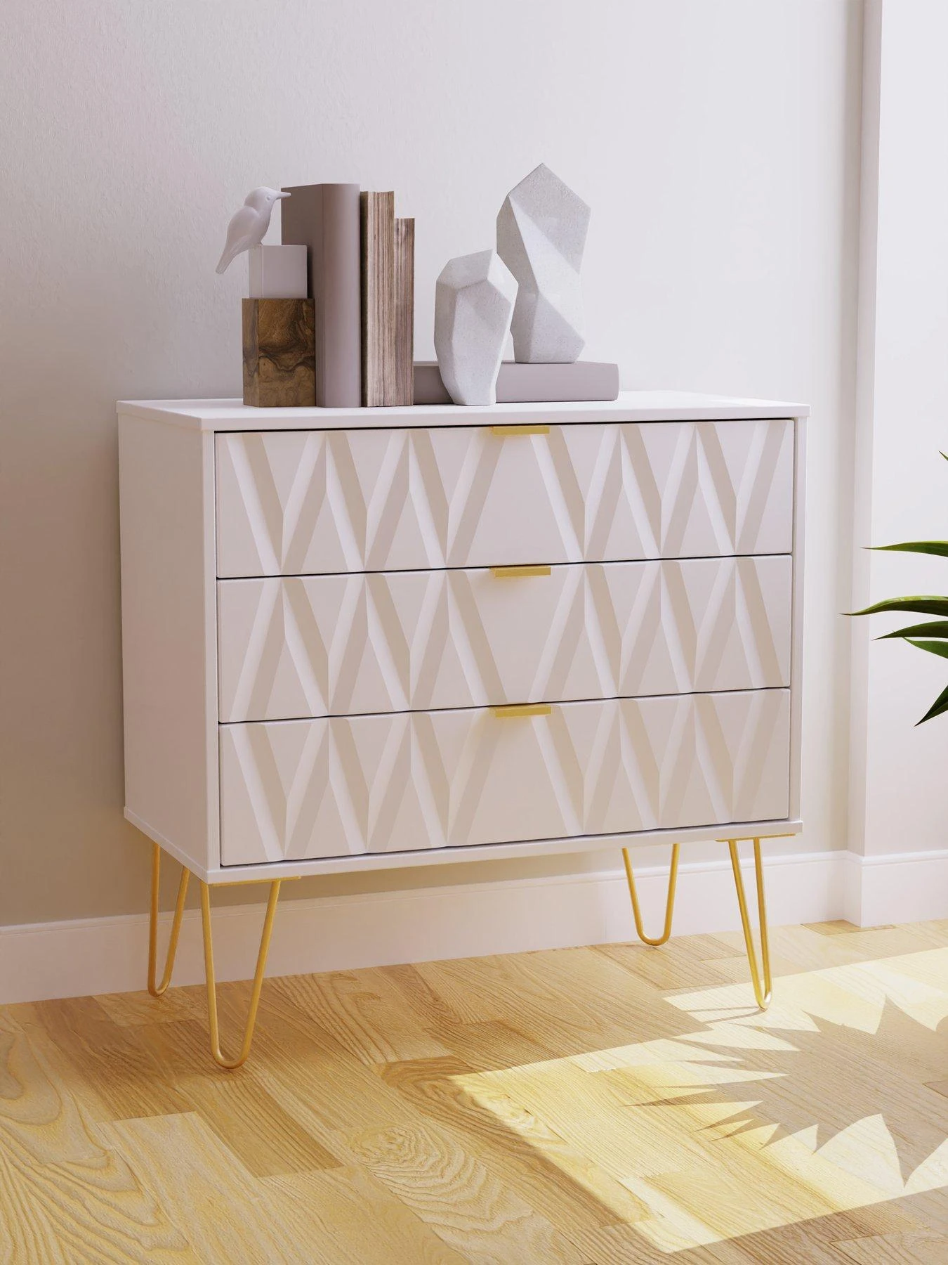 SWIFT Versailles Ready Assembled 3 Drawer Chest - FSC® Certified 3 SWIFT Versailles Ready Assembled 3 Drawer Chest - FSC® Certified