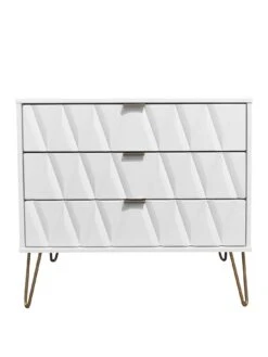 SWIFT Versailles Ready Assembled 3 Drawer Chest - FSC® Certified 7 SWIFT Versailles Ready Assembled 3 Drawer Chest - FSC® Certified -FurniHaven Shop NWEXL SQ2 0000000013 WHITE SLf