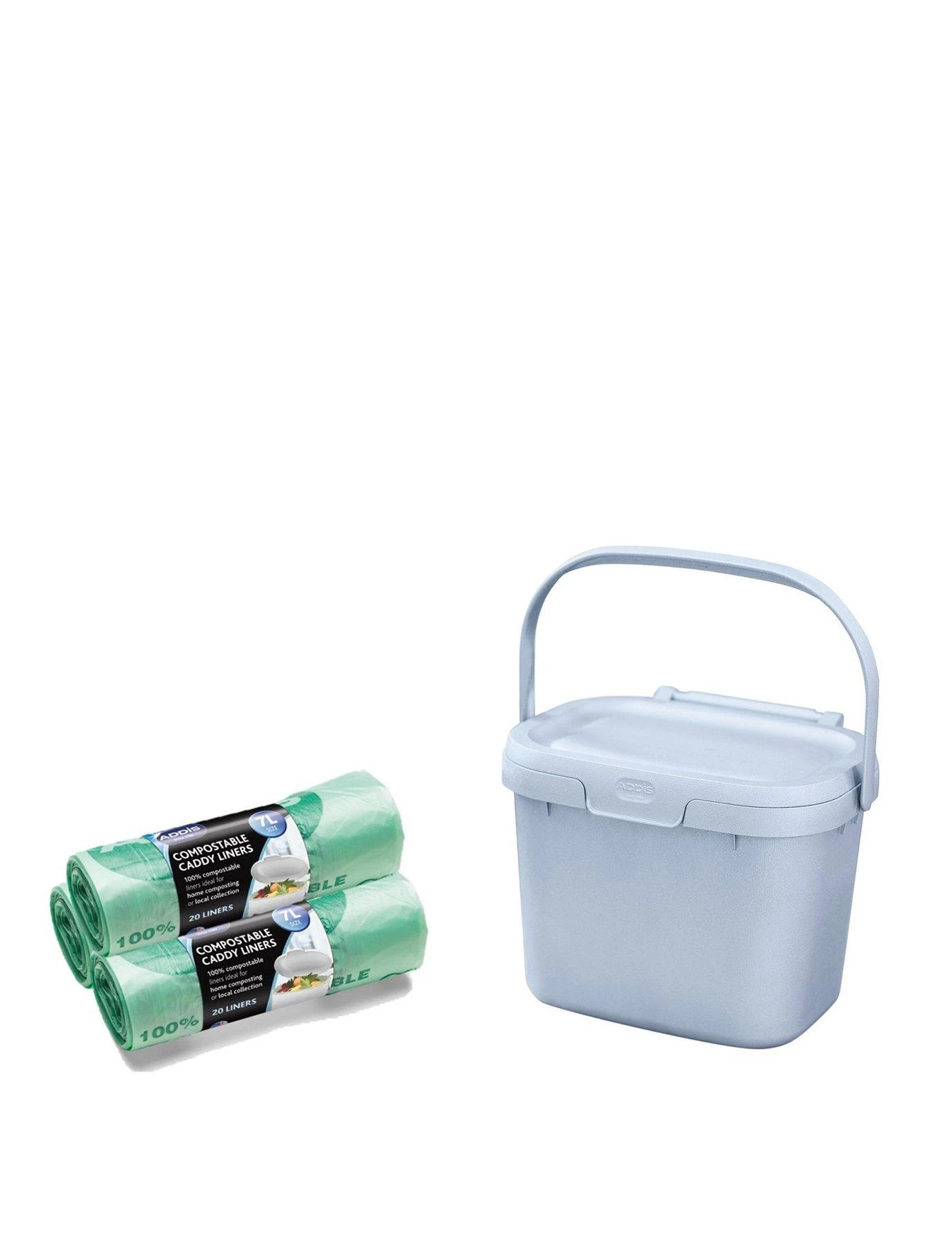 Addis Compost Food Caddy Bin With 60 Compostable Liner Bags 3 Addis Compost Food Caddy Bin With 60 Compostable Liner Bags