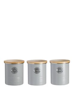 Typhoon Living Tea, Coffee And Sugar Storage Canisters – Grey