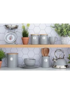 Typhoon Living Tea, Coffee And Sugar Storage Canisters – Grey -FurniHaven Shop P67GY SQ4 0000000005 GREY SLd2