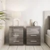 Very Home Prague Gloss 3 Drawer Bedside Chests (Set Of 2) - FSC® Certified