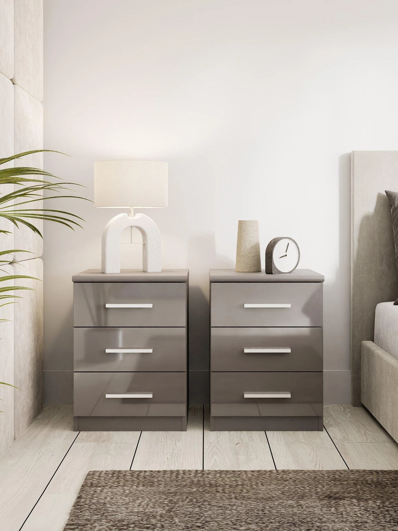 Very Home Prague Gloss 3 Drawer Bedside Chests (Set Of 2) - FSC® Certified 3 Very Home Prague Gloss 3 Drawer Bedside Chests (Set Of 2) - FSC® Certified