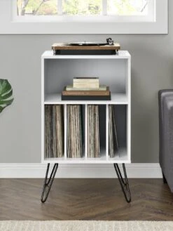 Novogratz Concord Turntable Stand - White -FurniHaven Shop PDGP4 SQ4 0000000013 WHITE SLd