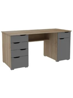 Alphason Michigan Desk -FurniHaven Shop PDMLV SQ3 0000000311 GREY OAK SLd