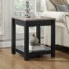Dorel Home Carver Side Table -FurniHaven Shop PDXWT SQ1 0000000540 BLACK OAK RSr