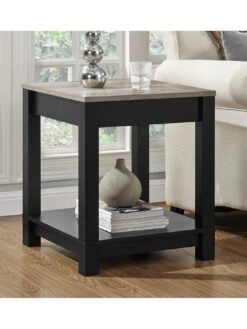 Dorel Home Carver Side Table -FurniHaven Shop PDXWT SQ4 0000000540 BLACK OAK SLd